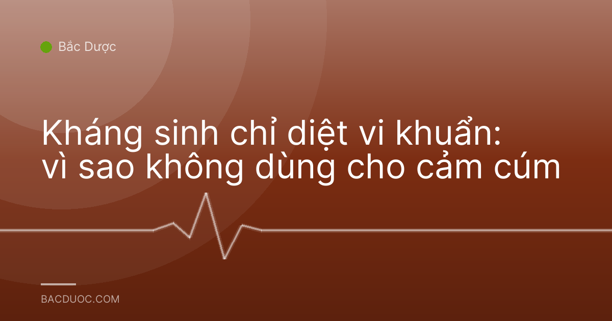 Kháng sinh chỉ diệt vi khuẩn: vì sao không dùng cho cảm cúm